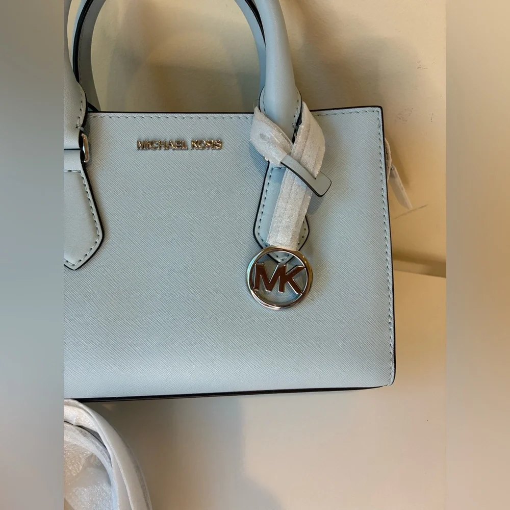 Michael Kors Sheila Small Faux Saffiano Leather Satchel Vista Blue